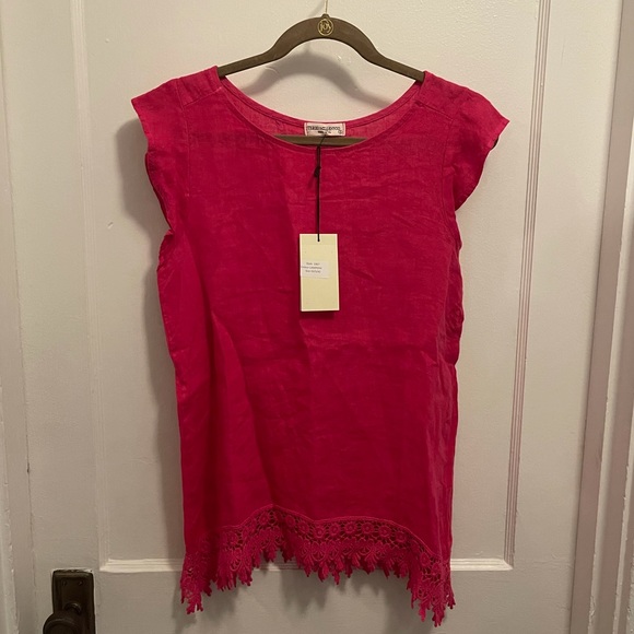 Terzo Millennio Made in Italy 100% linen top - Picture 1 of 6